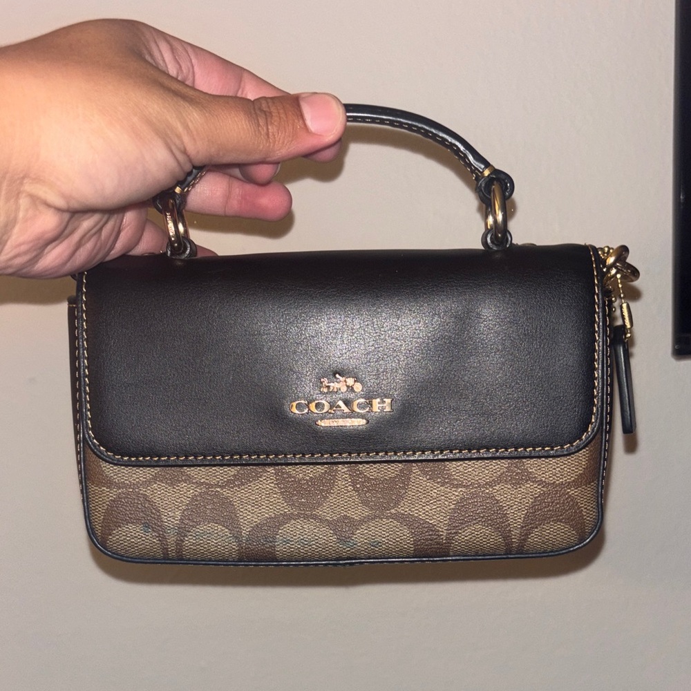 Coach Black and Tan Mini Bag